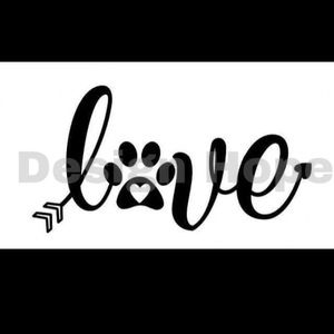 Love paw print decal 4”